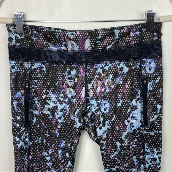 Rare Lululemon Run Inspire Tights Floral Sport Print Leggings Size 8 Yoga Pants - Picture 3 of 9